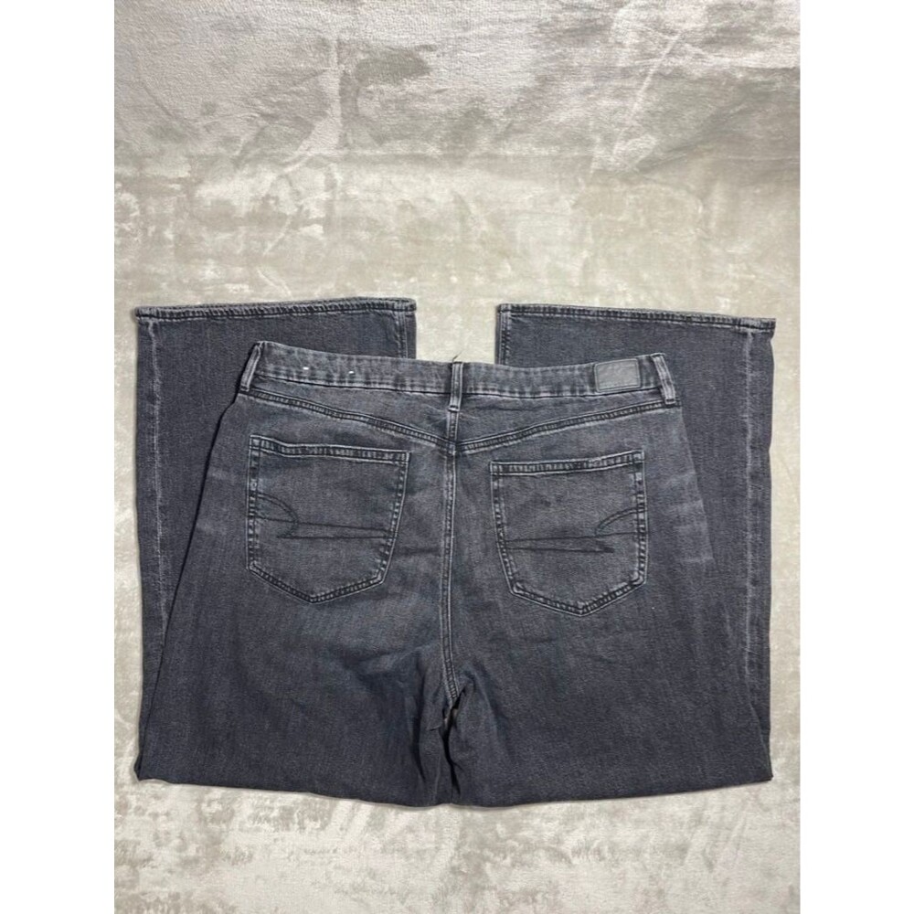 American Eagle Baggy Wide Leg Jeans Women Size 20 Black Curvy Super High Rise - Picture 13 of 15